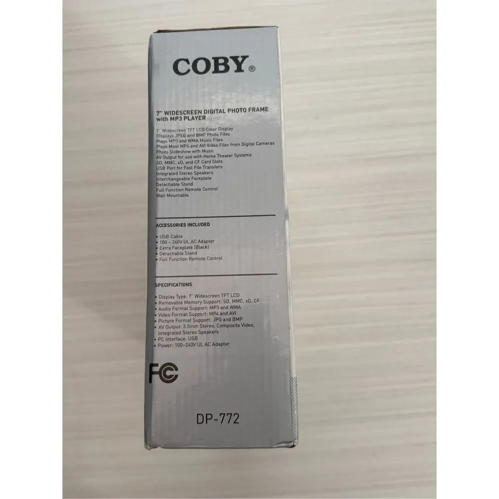 COBY 7 WIDESCREEN DIGITAL PHOTO FRAME with MP3 PLAYER